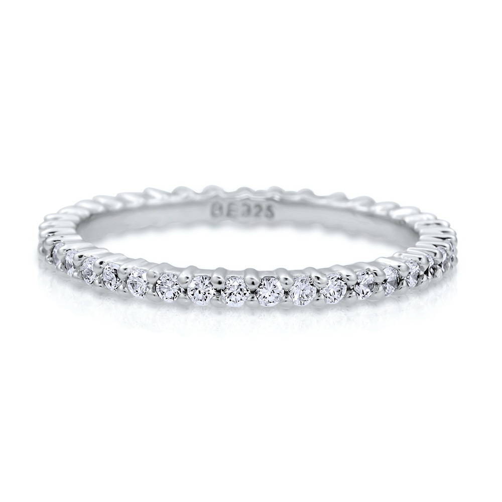 Pave CZ Eternity Ring in Sterling Silver, 1 of 10