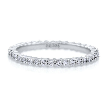 Pave Set CZ Eternity Ring in Sterling Silver