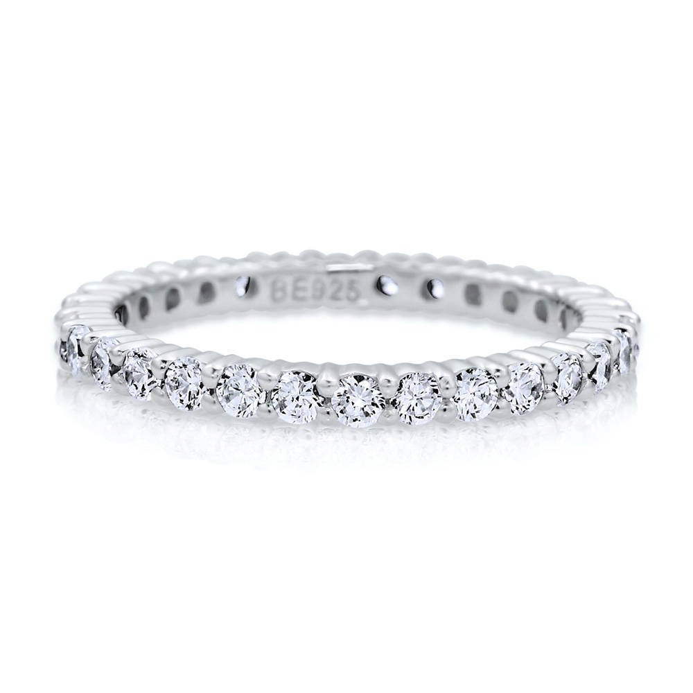 Pave Set CZ Eternity Ring in Sterling Silver, 1 of 11