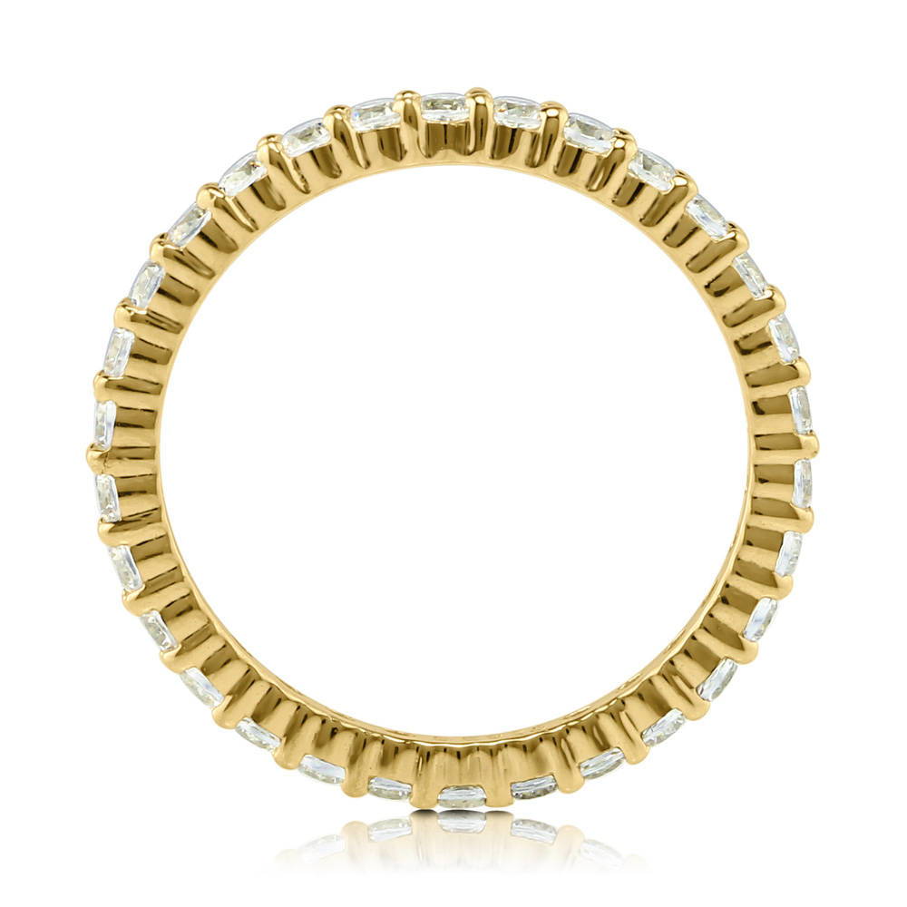 Pave Set CZ Eternity Ring in Gold Flashed Sterling Silver