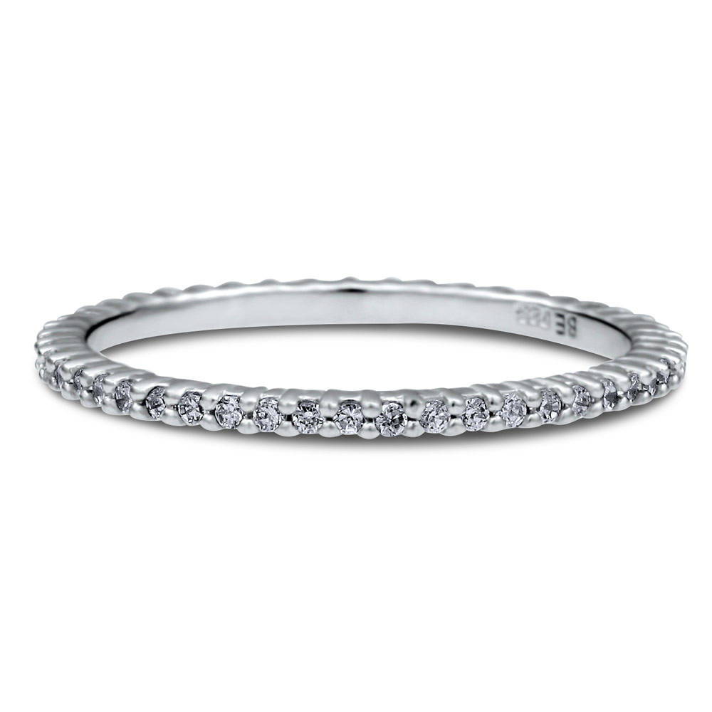 Pave CZ Eternity Ring in Sterling Silver, 1 of 6