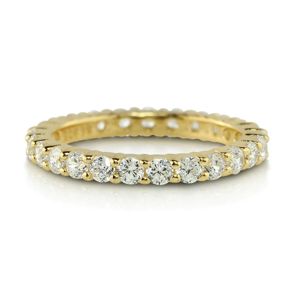 Pave Set CZ Eternity Ring in Gold Flashed Sterling Silver