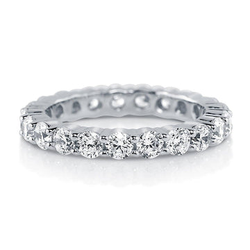 Pave Set CZ Eternity Ring in Sterling Silver