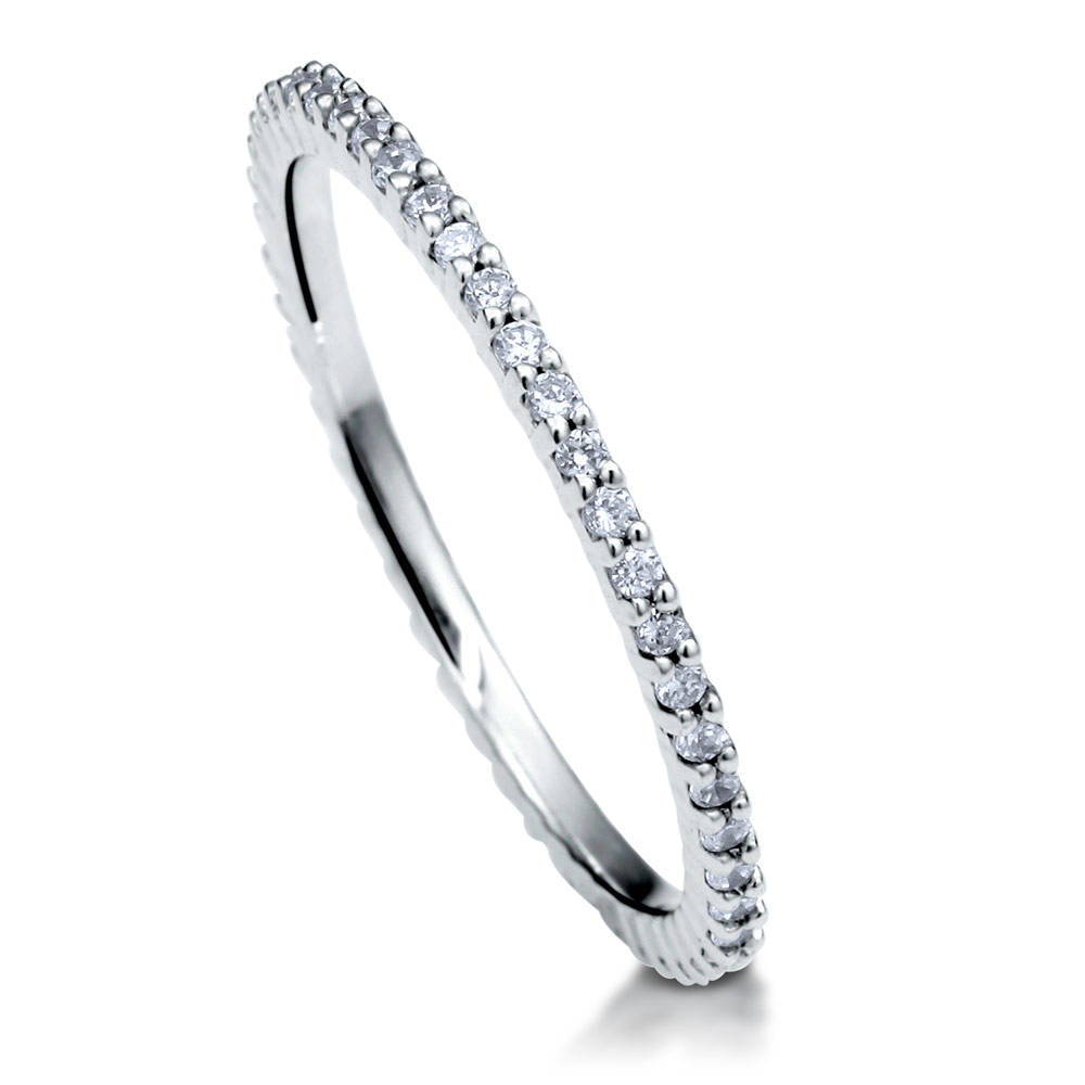 Pave CZ Eternity Ring in Sterling Silver