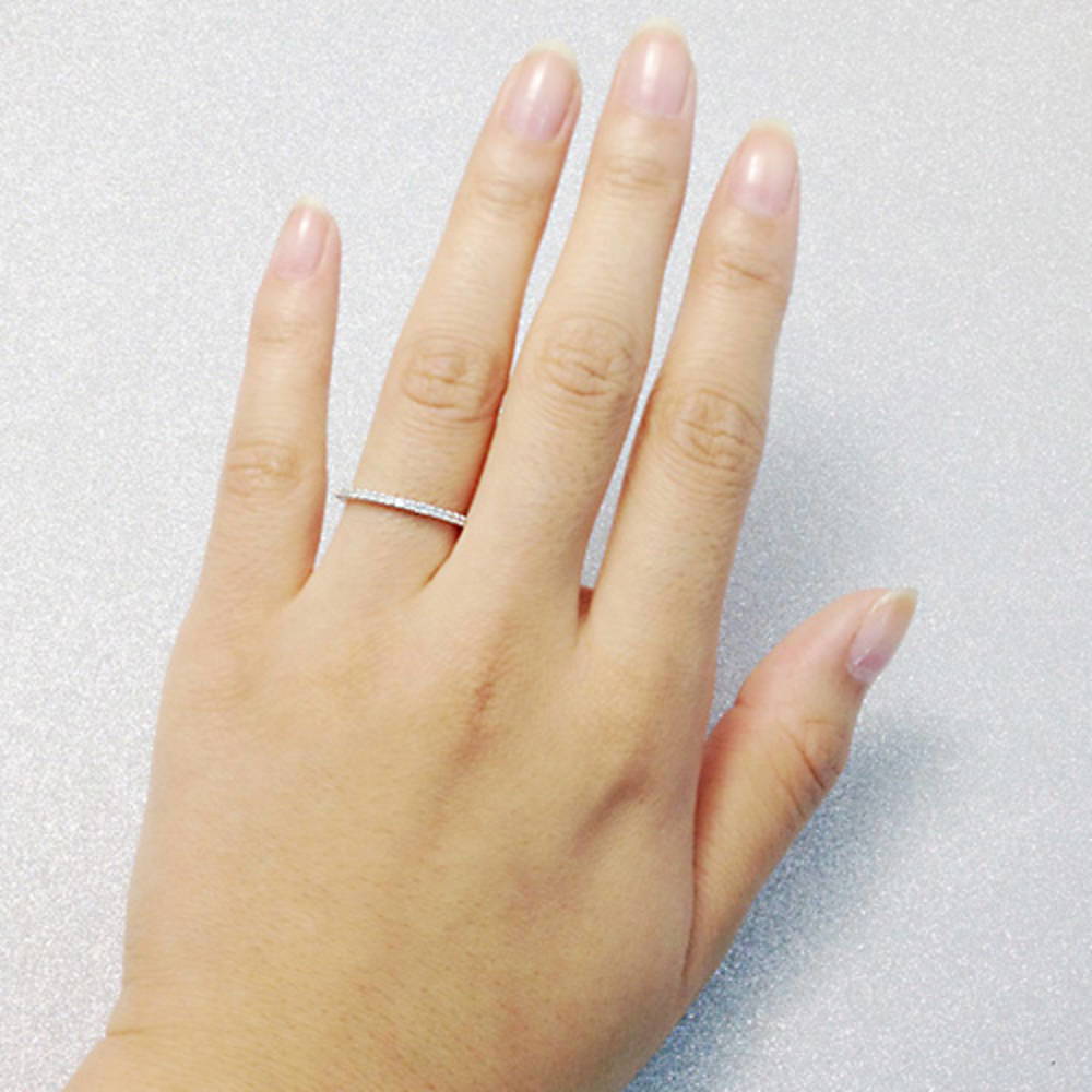 Pave CZ Eternity Ring in Sterling Silver