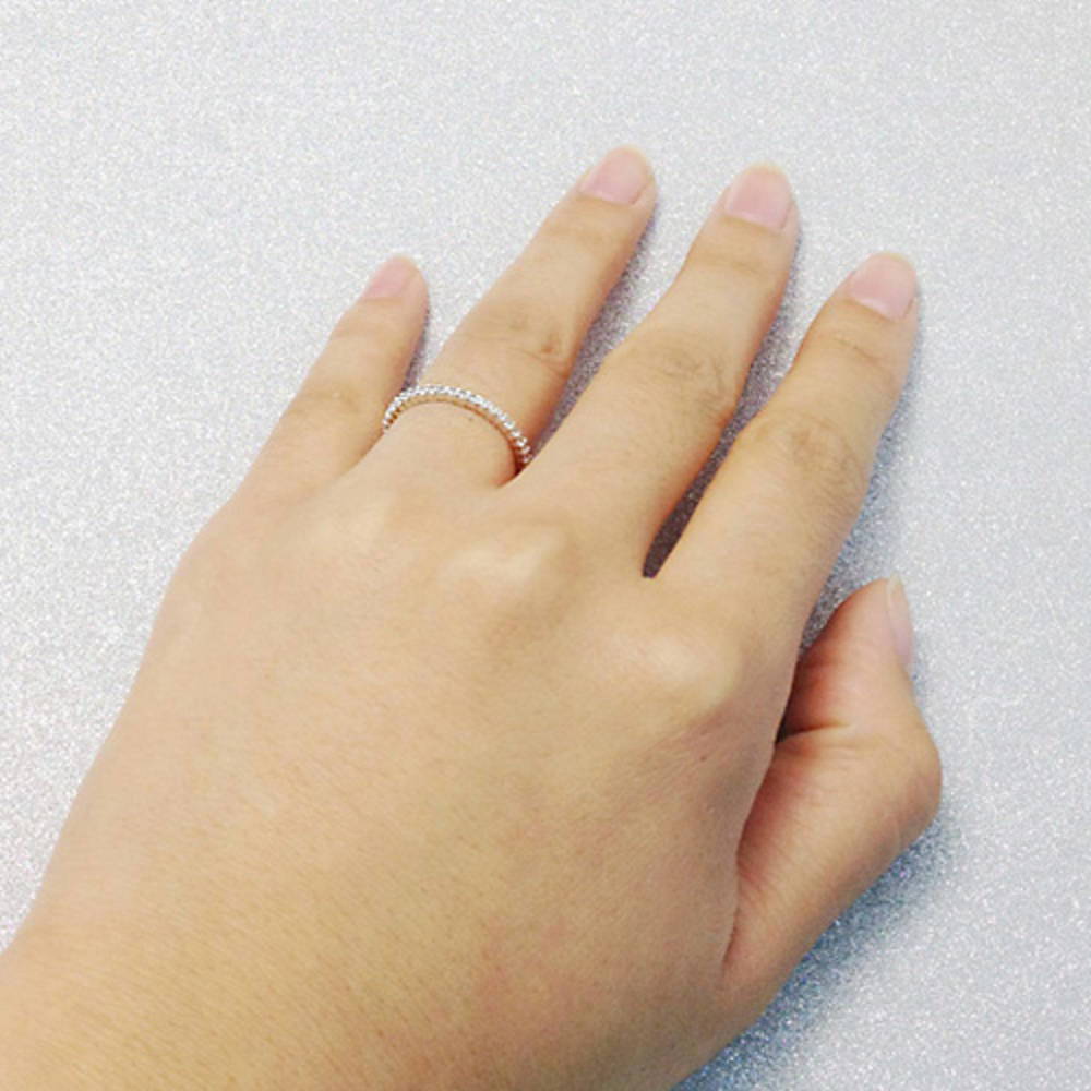 Pave CZ Eternity Ring in Sterling Silver, 5 of 6