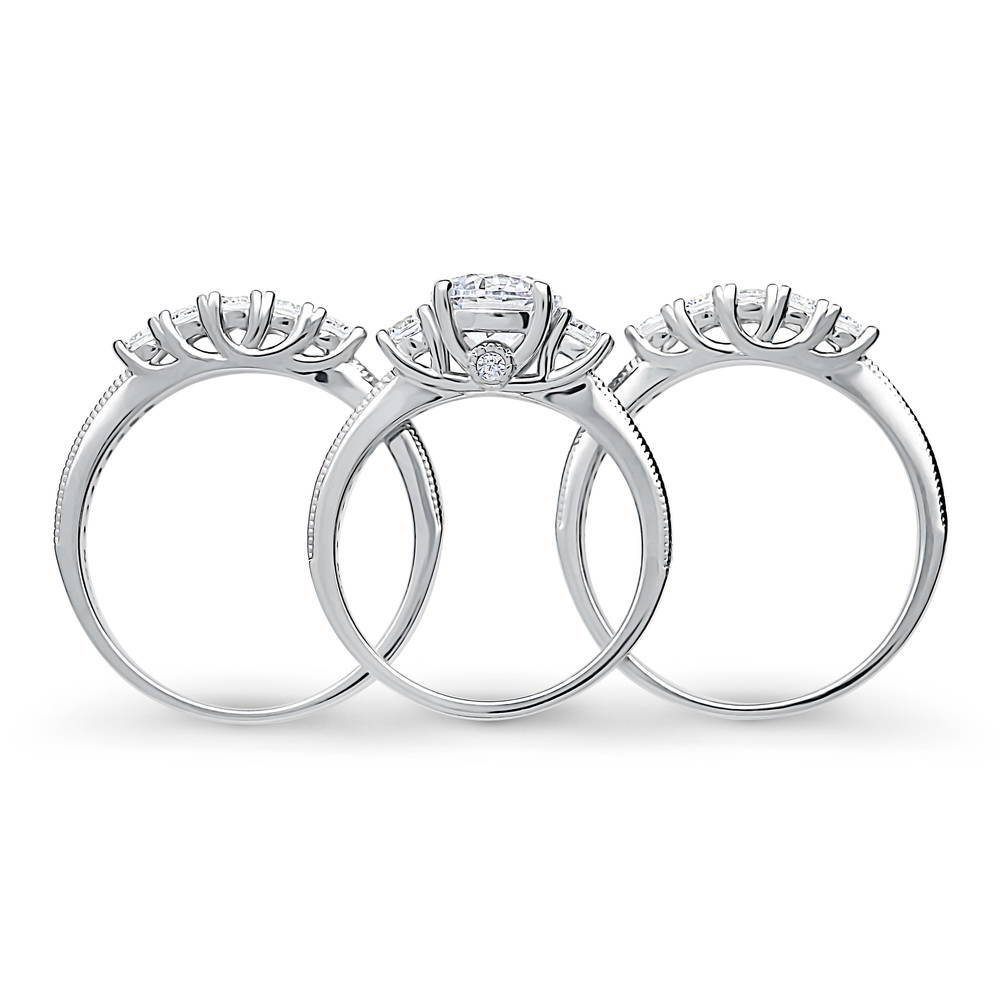 Alternate view of 3-Stone 5-Stone 1.25ct CZ Ring Set in Sterling Silver, 8 of 18