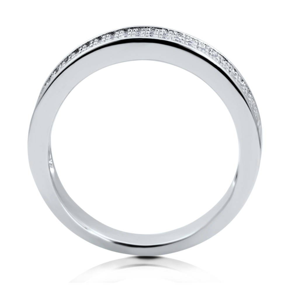 Alternate view of Pave CZ Eternity Ring in Sterling Silver, 6 of 7
