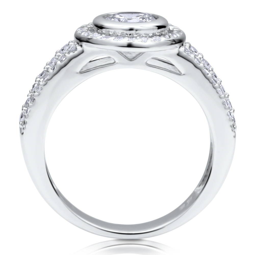 Alternate view of Halo CZ Ring in Sterling Silver, 4 of 6
