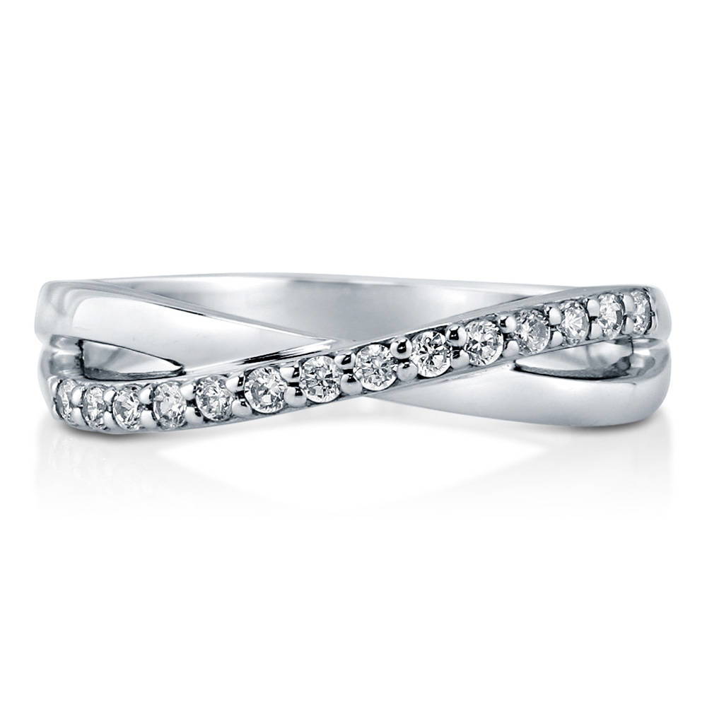Infinity Criss Cross CZ Ring in Sterling Silver, 1 of 11