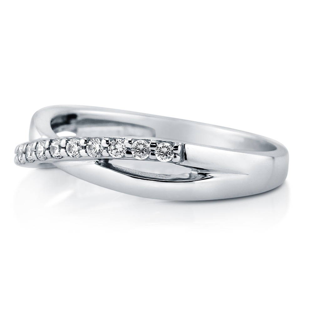 Infinity Criss Cross CZ Ring in Sterling Silver