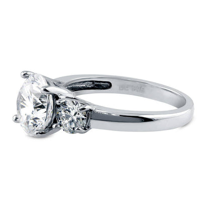 3-Stone 2.4ct CZ Ring in Sterling Silver