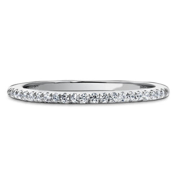 Micro Pave Set CZ Half Eternity Ring in Sterling Silver
