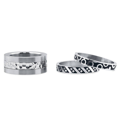 Hammered Band in Stainless Steel