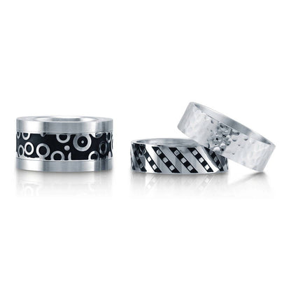 Hammered Band in Stainless Steel