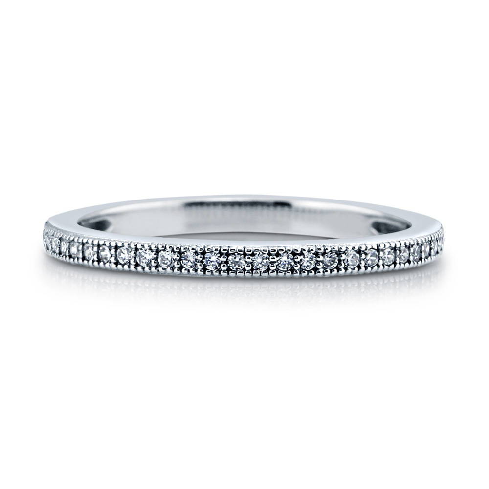 Pave CZ Eternity Ring in Sterling Silver, 1 of 6