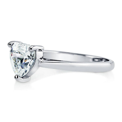 Solitaire Heart 1.1ct Heart CZ Ring in Sterling Silver