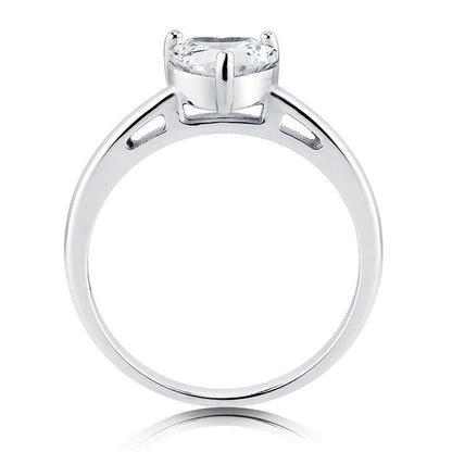 Solitaire Heart 1.1ct Heart CZ Ring in Sterling Silver