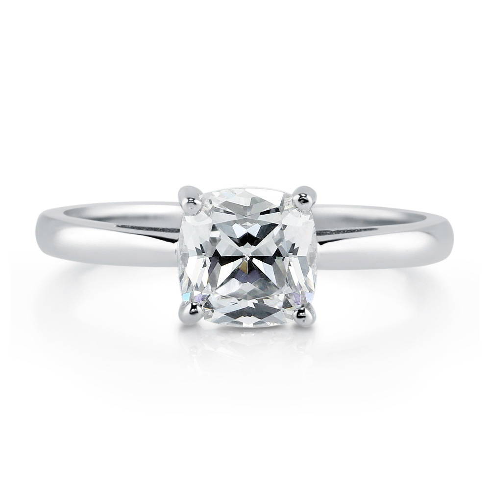 Solitaire 1.5ct Cushion CZ Ring in Sterling Silver