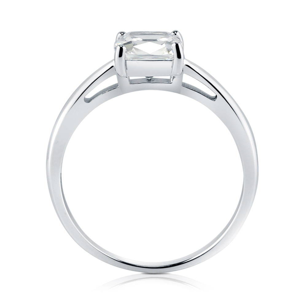 Solitaire 1.5ct Cushion CZ Ring in Sterling Silver