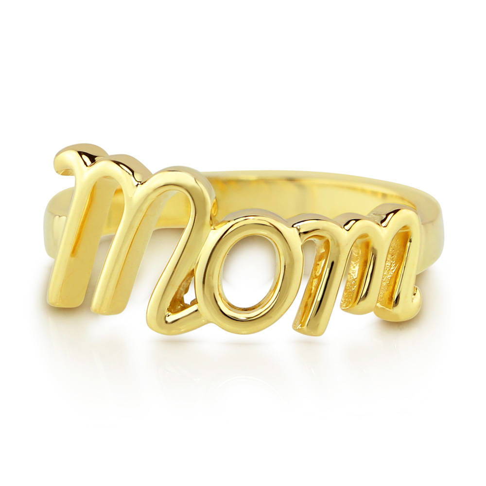 Mom Ring in Gold Flashed Sterling Silver, 1 of 6