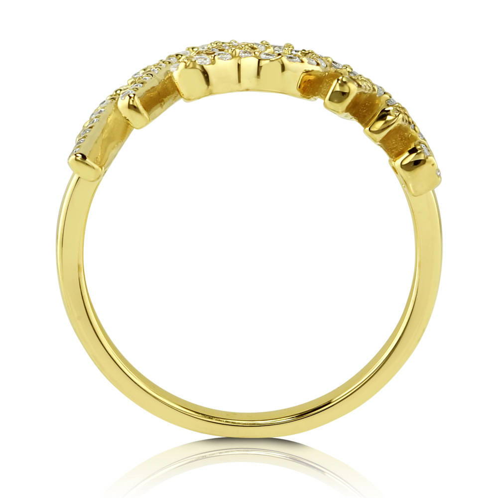 Alternate view of Mom CZ Ring in Gold Flashed Sterling Silver, 4 of 6