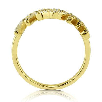 Mom CZ Ring in Gold Flashed Sterling Silver