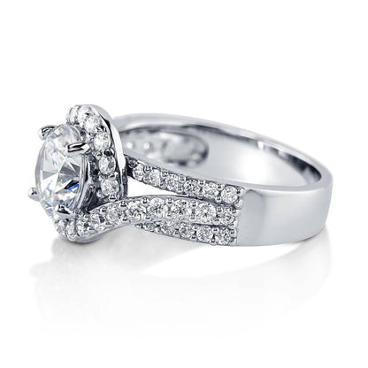 Halo CZ Ring in Sterling Silver