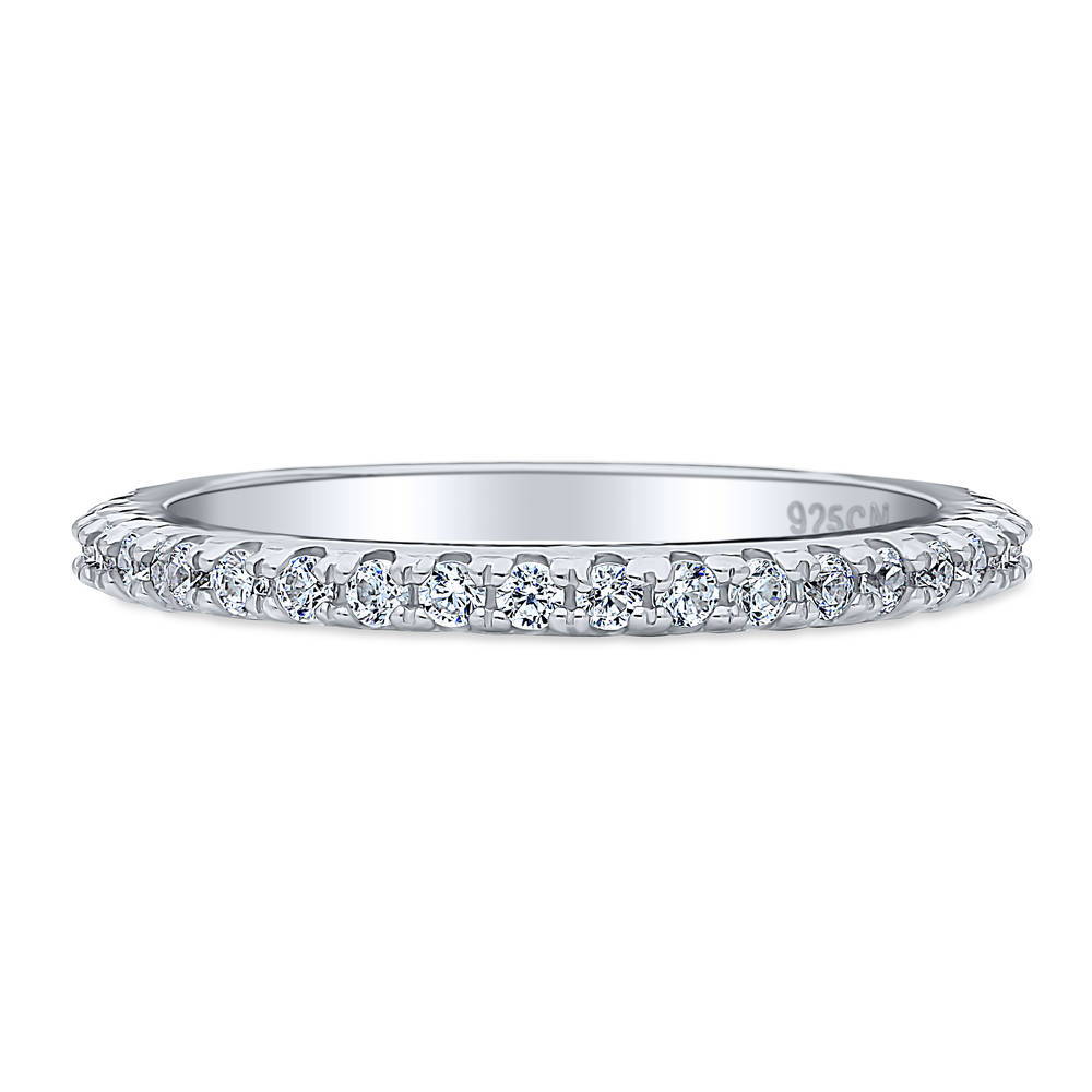 Pave CZ Eternity Ring in Sterling Silver, 1 of 9