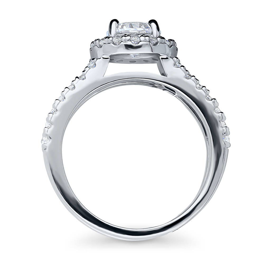 Alternate view of Halo CZ Ring in Sterling Silver, 5 of 7