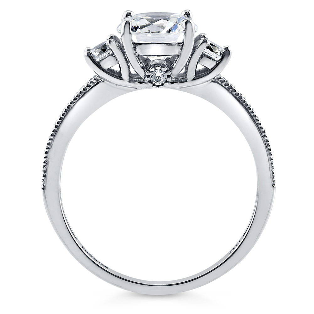 Alternate view of 3-Stone 1.25ct CZ Ring in Sterling Silver, 8 of 14