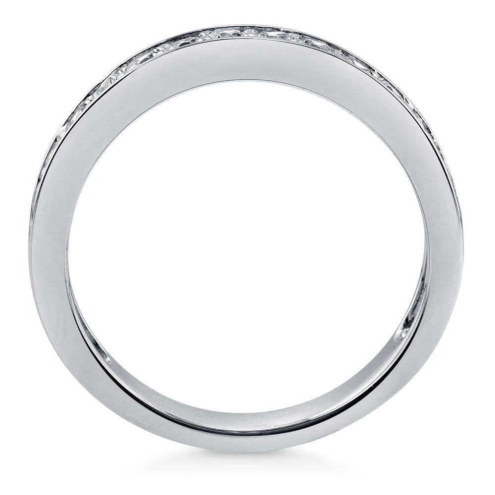 Alternate view of Pave Set CZ Half Eternity Ring in Sterling Silver, 5 of 6