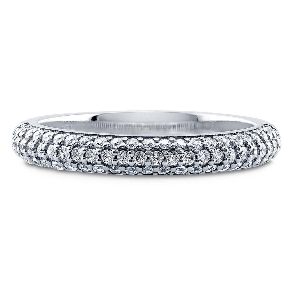 Pave CZ Eternity Ring in Sterling Silver, 1 of 6