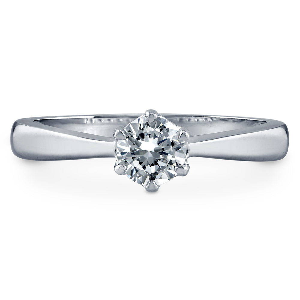 Solitaire 0.45ct CZ Ring in Sterling Silver, 1 of 7