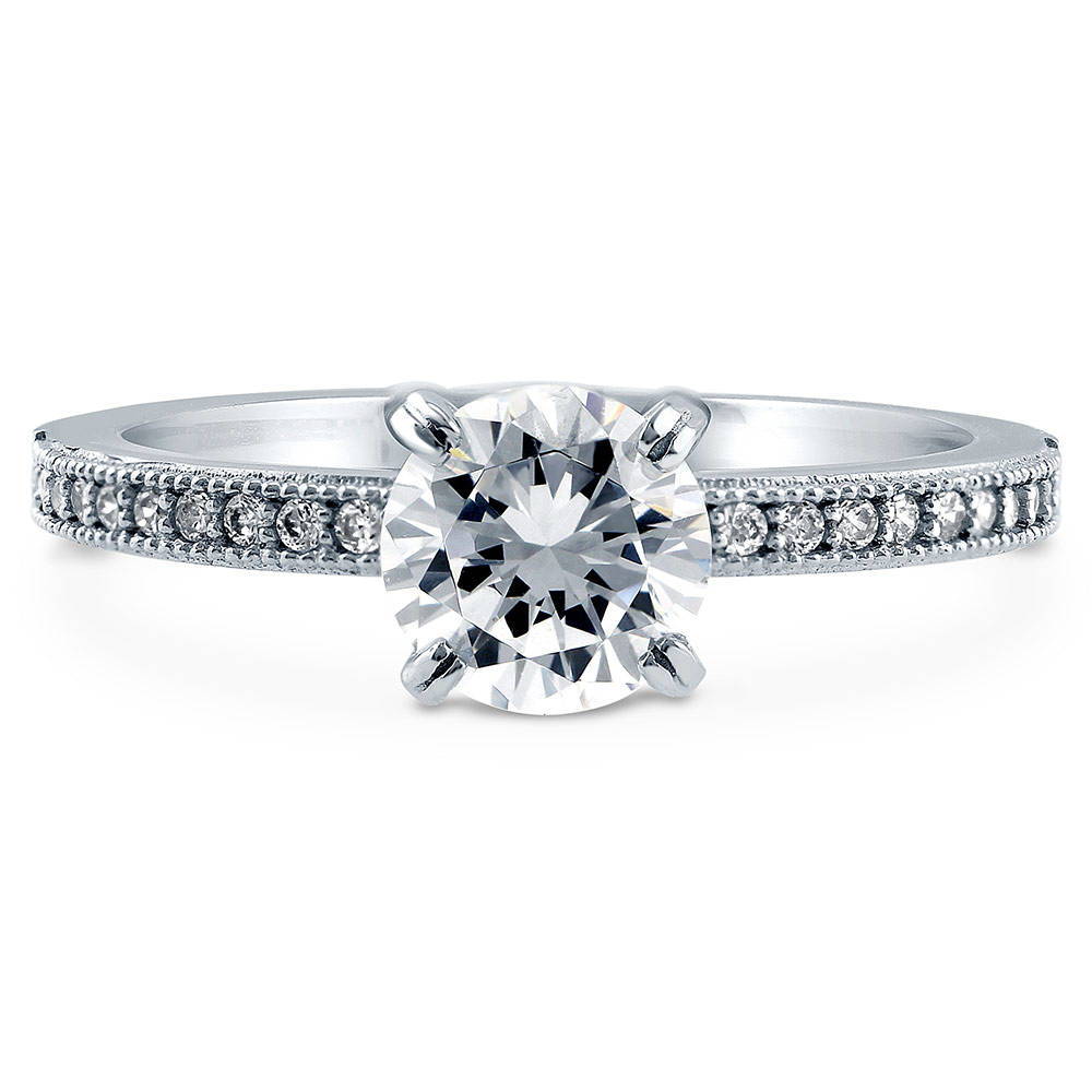 Solitaire 1ct CZ Ring in Sterling Silver, 1 of 7