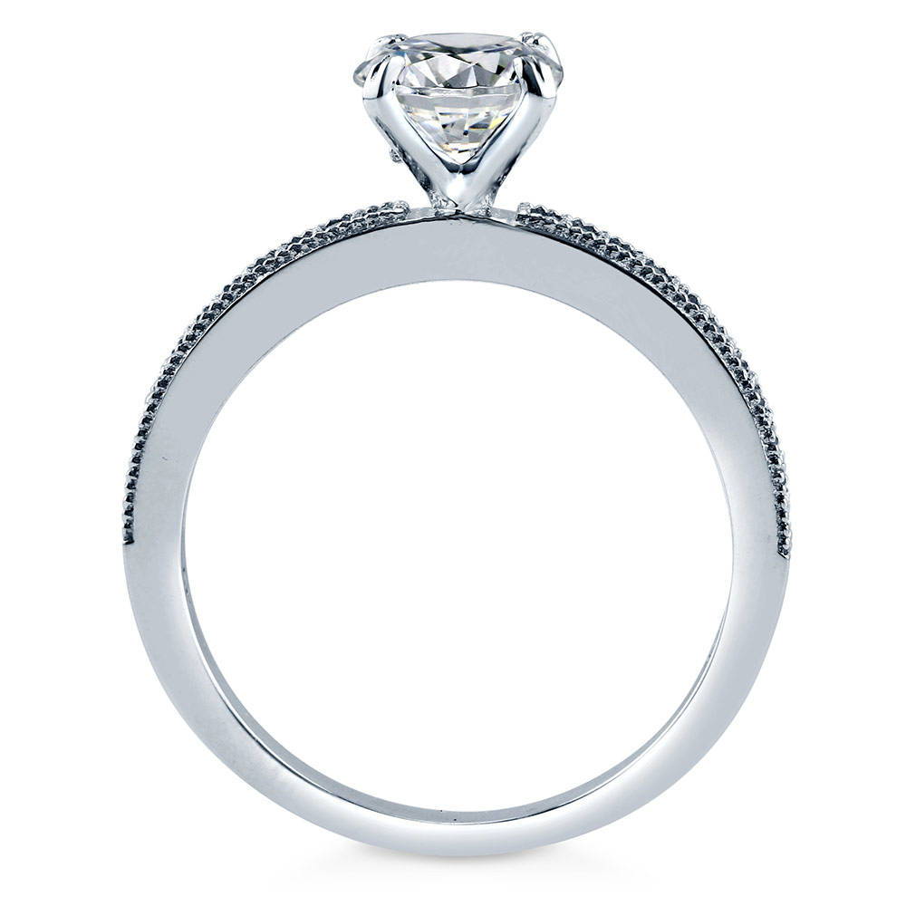 Alternate view of Solitaire 1ct CZ Ring in Sterling Silver, 6 of 7