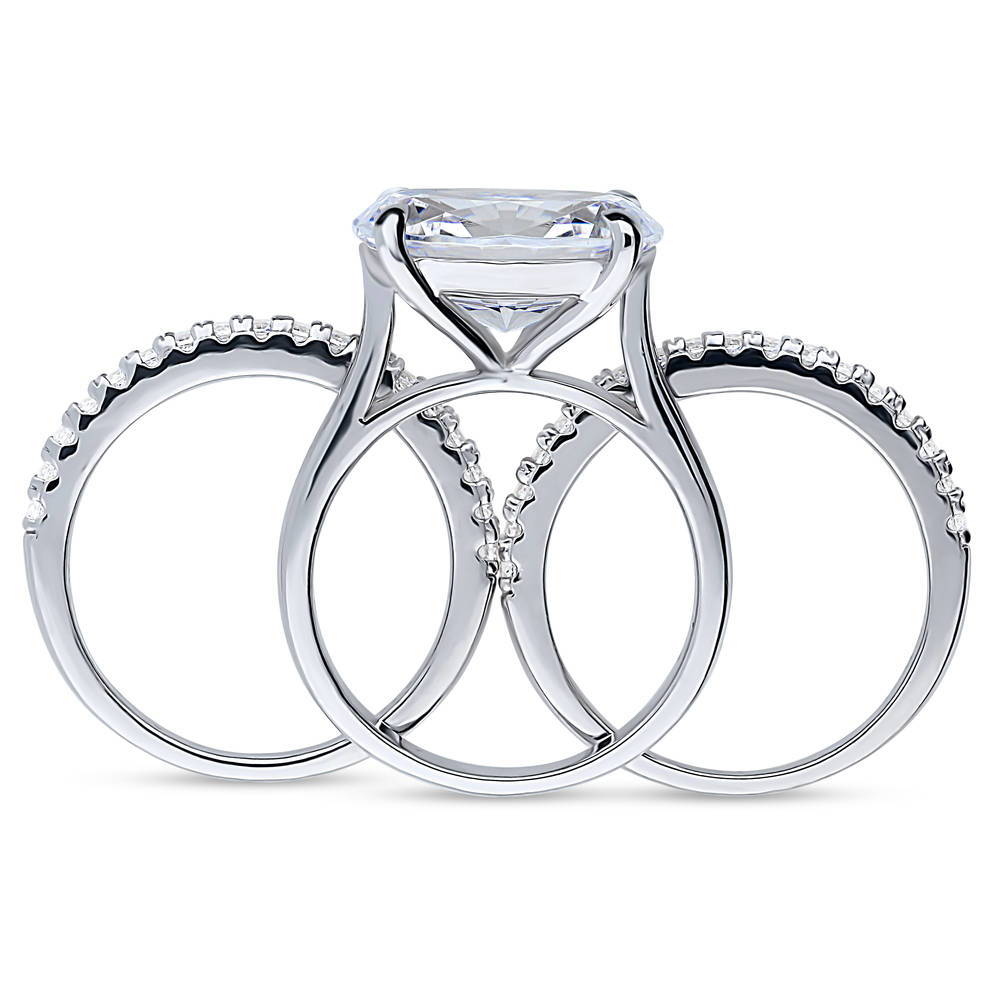 Alternate view of Solitaire East-West 5.5ct Oval CZ Ring Set in Sterling Silver, 7 of 12