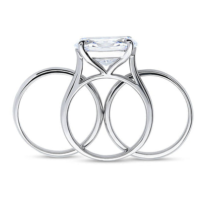 Solitaire East-West 5.5ct Oval CZ Ring Set in Sterling Silver