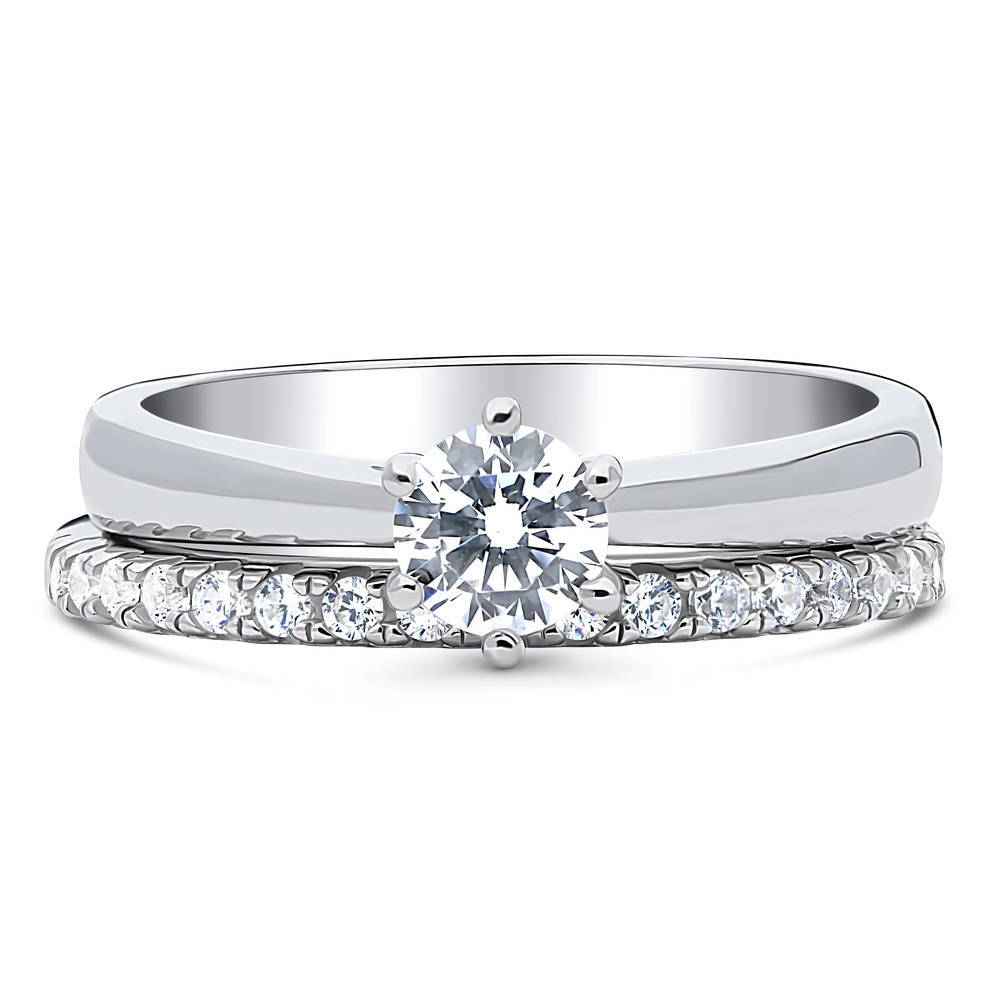 Solitaire 0.45ct CZ Ring Set in Sterling Silver, 1 of 18