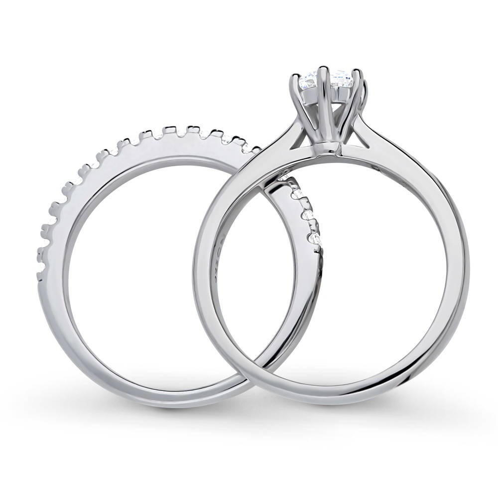 Solitaire 0.45ct CZ Ring Set in Sterling Silver