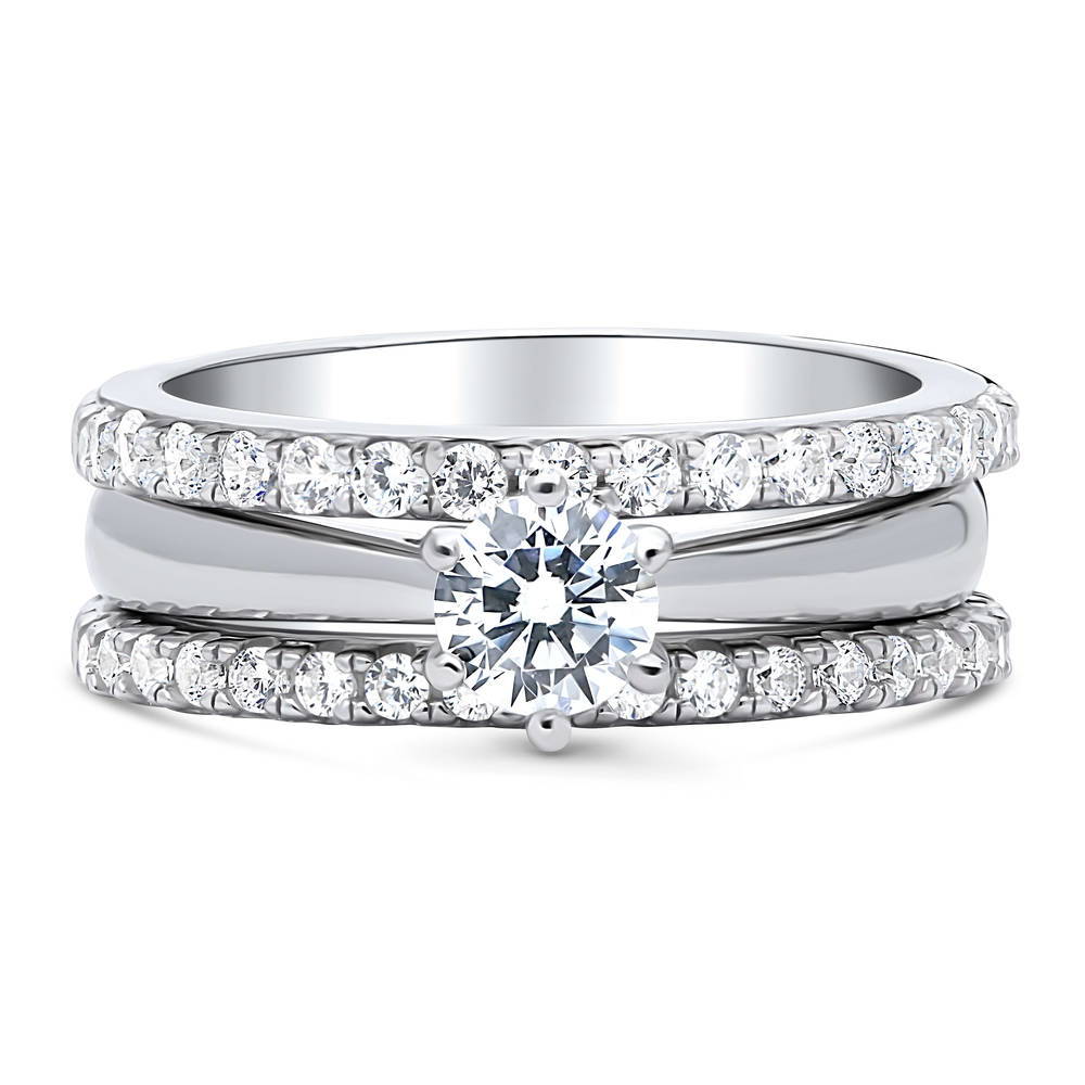 Solitaire 0.45ct CZ Ring Set in Sterling Silver