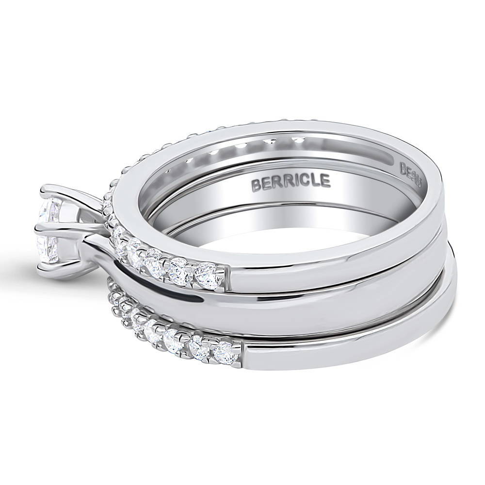 Angle view of Solitaire 0.45ct CZ Ring Set in Sterling Silver, 5 of 17