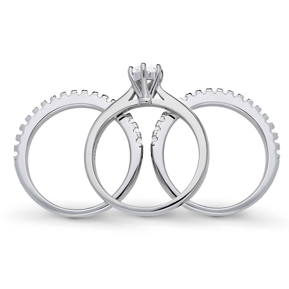Solitaire 0.45ct CZ Ring Set in Sterling Silver