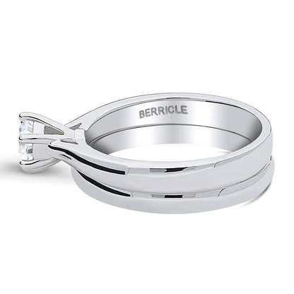 Solitaire 0.45ct CZ Ring Set in Sterling Silver
