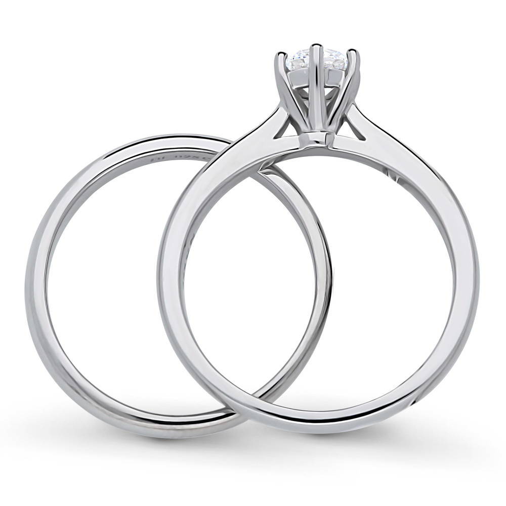Alternate view of Solitaire 0.45ct CZ Ring Set in Sterling Silver, 8 of 17