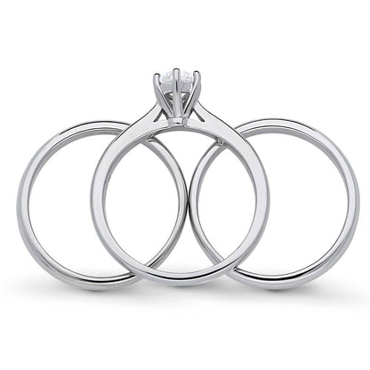 Solitaire 0.45ct CZ Ring Set in Sterling Silver