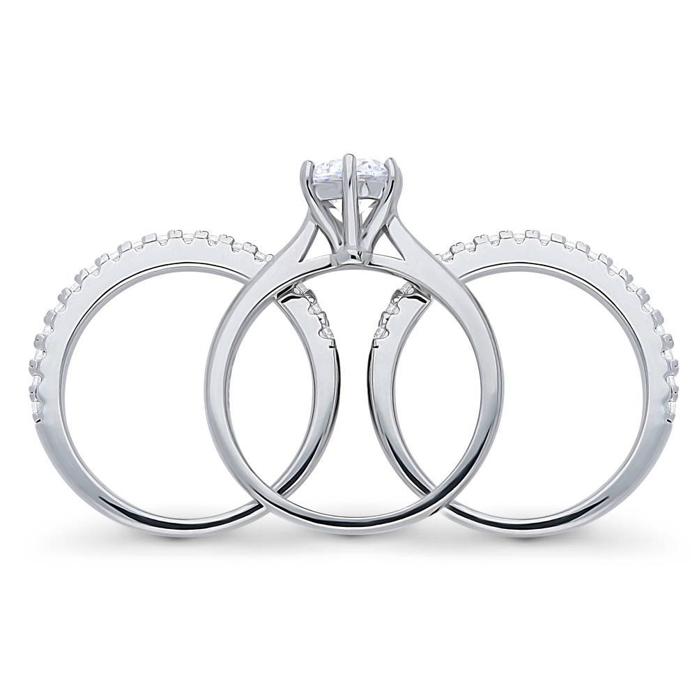 Alternate view of Solitaire 1ct CZ Ring Set in Sterling Silver, 8 of 12