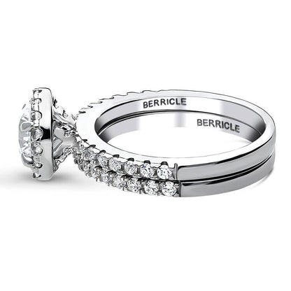 Halo CZ Ring Set in Sterling Silver