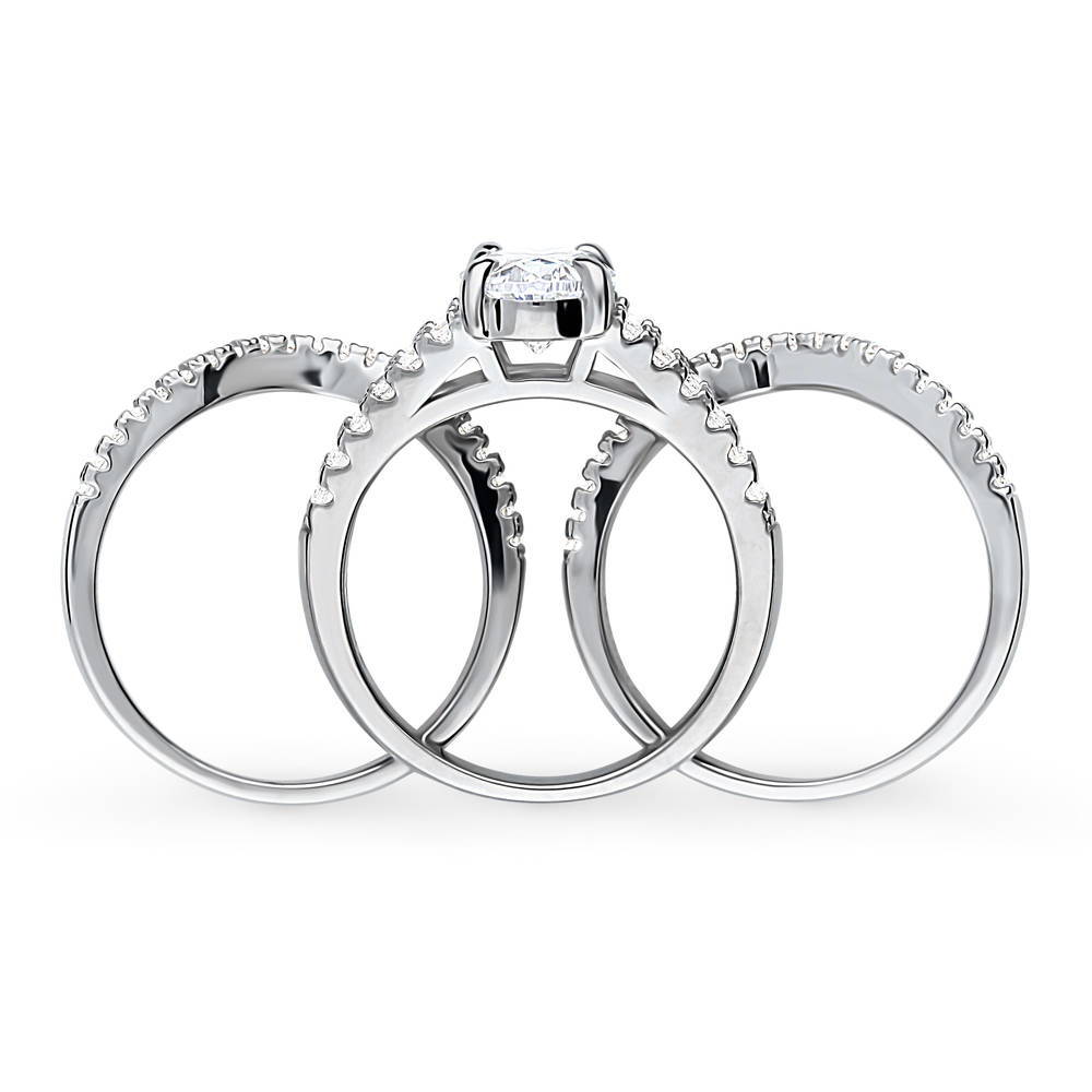 Alternate view of Solitaire 2.7ct Oval CZ Split Shank Ring Set in Sterling Silver, 7 of 17