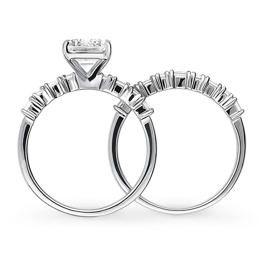 Alternate view of Art Deco Solitaire 2.1ct CZ Ring Set in Sterling Silver, 8 of 19